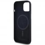 Carcasa Karl Lagerfeld Silicone Shadow, Initiala Logo Metalica, cu MagSafe, compatibila cu iPhone 15, Negru 8 - lerato.ro