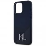 Carcasa Karl Lagerfeld Silicone Shadow, Initiala Logo Metalica, cu MagSafe, compatibila cu iPhone 15 Pro Max, Negru 7 - lerato.ro