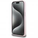 Carcasa Karl Lagerfeld Silicone Shadow, Initiala Logo Metalica, cu MagSafe, compatibila cu iPhone 15, Roz 6 - lerato.ro