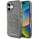 Carcasa Karl Lagerfeld IML, Logo Karl din cristale, compatibila cu iPhone 16, Negru 2 - lerato.ro