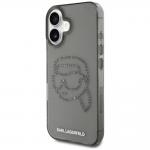 Carcasa Karl Lagerfeld IML, Logo Karl din cristale, compatibila cu iPhone 16, Negru 3 - lerato.ro