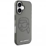 Carcasa Karl Lagerfeld IML, Logo Karl din cristale, compatibila cu iPhone 16, Negru 5 - lerato.ro