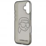 Carcasa Karl Lagerfeld IML, Logo Karl din cristale, compatibila cu iPhone 16, Negru 8 - lerato.ro