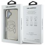 Carcasa Karl Lagerfeld IML, Logo Karl din cristale, compatibila cu iPhone 16, Negru 9 - lerato.ro