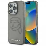 Carcasa Karl Lagerfeld IML, Logo Karl din cristale, compatibila cu iPhone 16 Pro, Negru 2 - lerato.ro