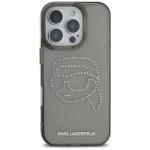 Carcasa Karl Lagerfeld IML, Logo Karl din cristale, compatibila cu iPhone 16 Pro, Negru 4 - lerato.ro