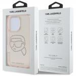 Carcasa Karl Lagerfeld IML, Logo Karl din cristale, compatibila cu iPhone 16 Pro, Roz 9 - lerato.ro