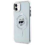 Carcasa Karl Lagerfeld IML Metal Choupette Head, cu MagSafe, compatibila cu iPhone 11, Alb 3 - lerato.ro