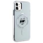 Carcasa Karl Lagerfeld IML Metal Choupette Head, cu MagSafe, compatibila cu iPhone 11, Alb 5 - lerato.ro