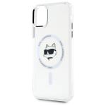 Carcasa Karl Lagerfeld IML Metal Choupette Head, cu MagSafe, compatibila cu iPhone 11, Alb 7 - lerato.ro