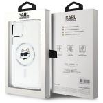 Carcasa Karl Lagerfeld IML Metal Choupette Head, cu MagSafe, compatibila cu iPhone 11, Alb 9 - lerato.ro