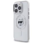 Carcasa Karl Lagerfeld IML Metal Choupette Head, cu MagSafe, compatibila cu iPhone 13, Alb 3 - lerato.ro