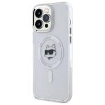 Carcasa Karl Lagerfeld IML Metal Choupette Head, cu MagSafe, compatibila cu iPhone 13 Pro, Alb 3 - lerato.ro