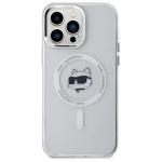 Carcasa Karl Lagerfeld IML Metal Choupette Head, cu MagSafe, compatibila cu iPhone 13 Pro, Alb 2 - lerato.ro
