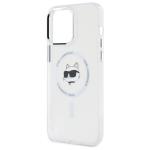 Carcasa Karl Lagerfeld IML Metal Choupette Head, cu MagSafe, compatibila cu iPhone 13 Pro, Alb 7 - lerato.ro