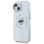Carcasa Karl Lagerfeld IML Metal Choupette Head, cu MagSafe, compatibila cu iPhone 15 Plus, Alb 3 - lerato.ro