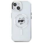Carcasa Karl Lagerfeld IML Metal Choupette Head, cu MagSafe, compatibila cu iPhone 15 Plus, Alb 2 - lerato.ro