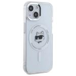 Carcasa Karl Lagerfeld IML Metal Choupette Head, cu MagSafe, compatibila cu iPhone 15 Plus, Alb 5 - lerato.ro