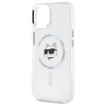 Carcasa Karl Lagerfeld IML Metal Choupette Head, cu MagSafe, compatibila cu iPhone 15 Plus, Alb 7 - lerato.ro