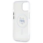 Carcasa Karl Lagerfeld IML Metal Choupette Head, cu MagSafe, compatibila cu iPhone 15 Plus, Alb 8 - lerato.ro