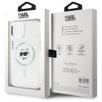 Carcasa Karl Lagerfeld IML Metal Choupette Head, cu MagSafe, compatibila cu iPhone 15 Plus, Alb 9 - lerato.ro