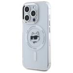 Carcasa Karl Lagerfeld IML Metal Choupette Head, cu MagSafe, compatibila cu iPhone 15 Pro Max, Alb 3 - lerato.ro