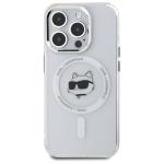 Carcasa Karl Lagerfeld IML Metal Choupette Head, cu MagSafe, compatibila cu iPhone 15 Pro Max, Alb 2 - lerato.ro