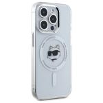 Carcasa Karl Lagerfeld IML Metal Choupette Head, cu MagSafe, compatibila cu iPhone 15 Pro Max, Alb 5 - lerato.ro