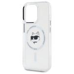 Carcasa Karl Lagerfeld IML Metal Choupette Head, cu MagSafe, compatibila cu iPhone 15 Pro Max, Alb 7 - lerato.ro