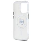 Carcasa Karl Lagerfeld IML Metal Choupette Head, cu MagSafe, compatibila cu iPhone 15 Pro Max, Alb 8 - lerato.ro