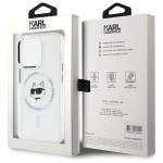 Carcasa Karl Lagerfeld IML Metal Choupette Head, cu MagSafe, compatibila cu iPhone 15 Pro Max, Alb 9 - lerato.ro