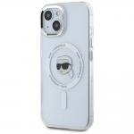 Carcasa Karl Lagerfeld IML Metal Karl Head, cu MagSafe, compatibila cu iPhone 15, Alb 3 - lerato.ro