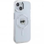 Carcasa Karl Lagerfeld IML Metal Karl Head, cu MagSafe, compatibila cu iPhone 15, Alb 5 - lerato.ro