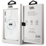 Carcasa Karl Lagerfeld IML Metal Karl Head, cu MagSafe, compatibila cu iPhone 15, Alb 9 - lerato.ro
