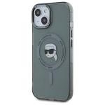 Carcasa Karl Lagerfeld IML Metal Karl Head, cu MagSafe, compatibila cu iPhone 15, Negru 3 - lerato.ro