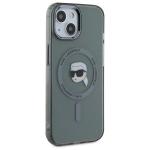 Carcasa Karl Lagerfeld IML Metal Karl Head, cu MagSafe, compatibila cu iPhone 15, Negru 5 - lerato.ro