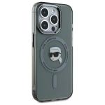 Carcasa Karl Lagerfeld IML Metal Karl Head, cu MagSafe, compatibila cu iPhone 15 Pro Max, Negru 4 - lerato.ro