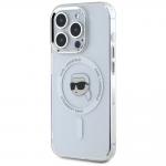 Carcasa Karl Lagerfeld IML Metal Karl Head, cu MagSafe, compatibila cu iPhone 15 Pro, Alb 3 - lerato.ro