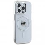 Carcasa Karl Lagerfeld IML Metal Karl Head, cu MagSafe, compatibila cu iPhone 15 Pro, Alb 5 - lerato.ro