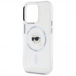 Carcasa Karl Lagerfeld IML Metal Karl Head, cu MagSafe, compatibila cu iPhone 15 Pro, Alb 7 - lerato.ro