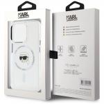 Carcasa Karl Lagerfeld IML Metal Karl Head, cu MagSafe, compatibila cu iPhone 15 Pro Max, Alb 9 - lerato.ro