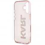 Carcasa Karl Lagerfeld IML, logo din stras, conpatibila cu Iphone 16, Roz 8 - lerato.ro