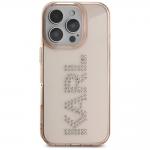 Carcasa Karl Lagerfeld IML, logo din stras, conpatibila cu Iphone 16 Pro, Roz  2 - lerato.ro