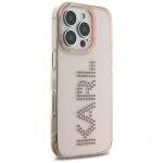 Carcasa Karl Lagerfeld IML, logo din stras, conpatibila cu Iphone 16 Pro, Roz  5 - lerato.ro