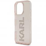 Carcasa Karl Lagerfeld IML, logo din stras, conpatibila cu Iphone 16 Pro, Roz  7 - lerato.ro