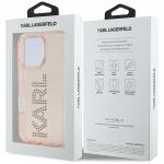Carcasa Karl Lagerfeld IML, logo din stras, conpatibila cu Iphone 16 Pro, Roz  9 - lerato.ro