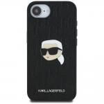 Carcasa Karl Lagerfeld Monogram, cu insigna Karl, compatibila cu Iphone 16e, Negru 2 - lerato.ro