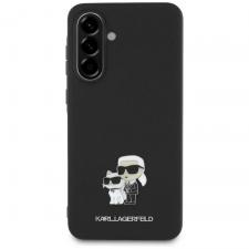 Carcasa Karl Lagerfeld Saffiano cu logo metalic K&C ccompatibila cu Samsung Galaxy A36, Negru