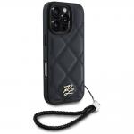 Carcasa Karl Lagerfeld din piele cu initiale logo si snur pentru prindere, compatibila cu Iphone 16 Pro, Negru 4 - lerato.ro