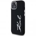 Carcasa Karl Lagerfeld, logo din silicon, compatibila cu Iphone 15, Negru 3 - lerato.ro